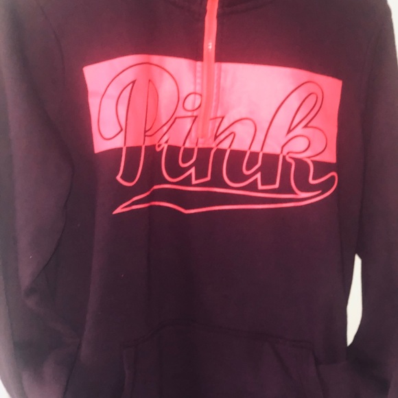 Pink Victoria’s Secret half zip sweatshirt - Picture 2 of 6